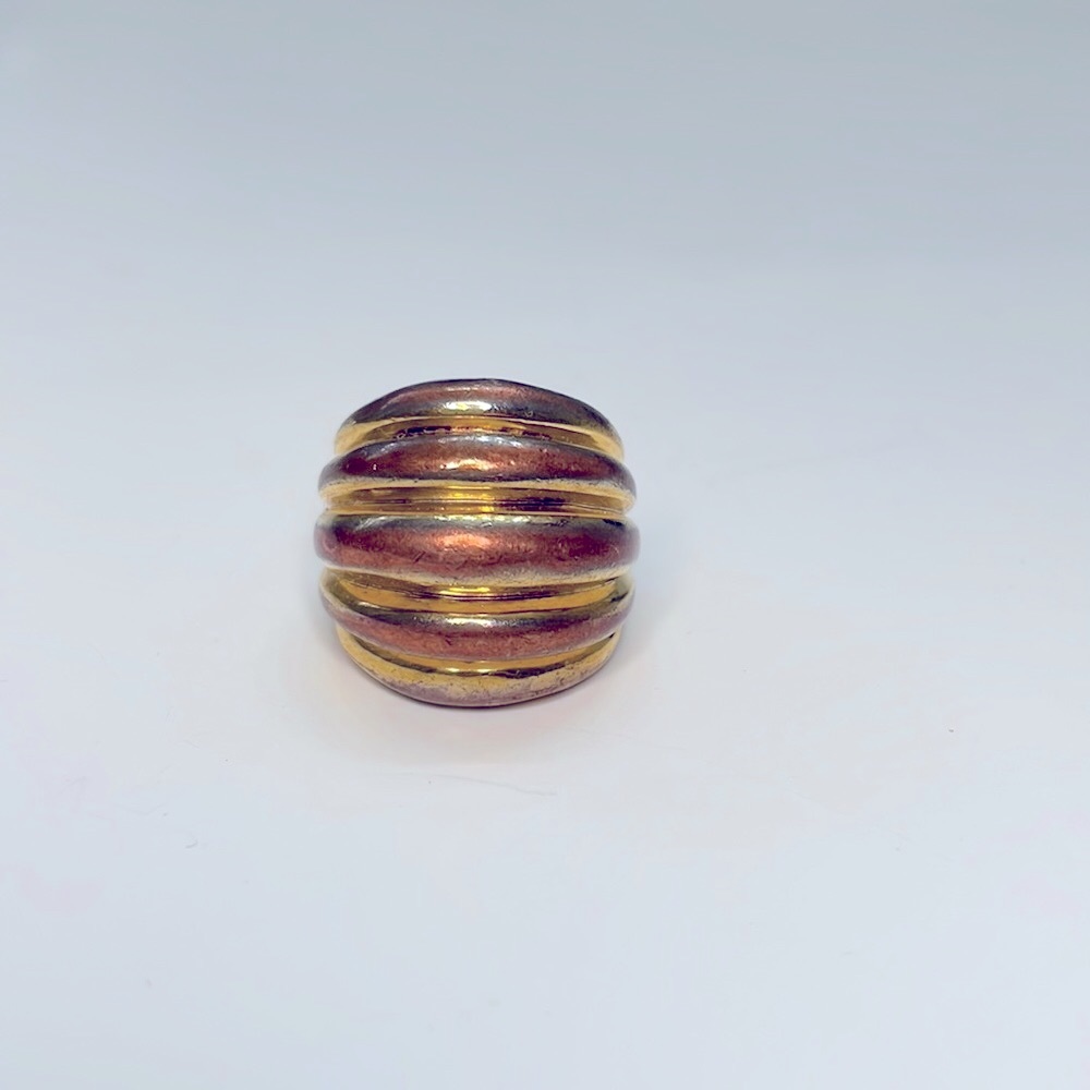 Coach Tricoloured Shell Ring, Size 6